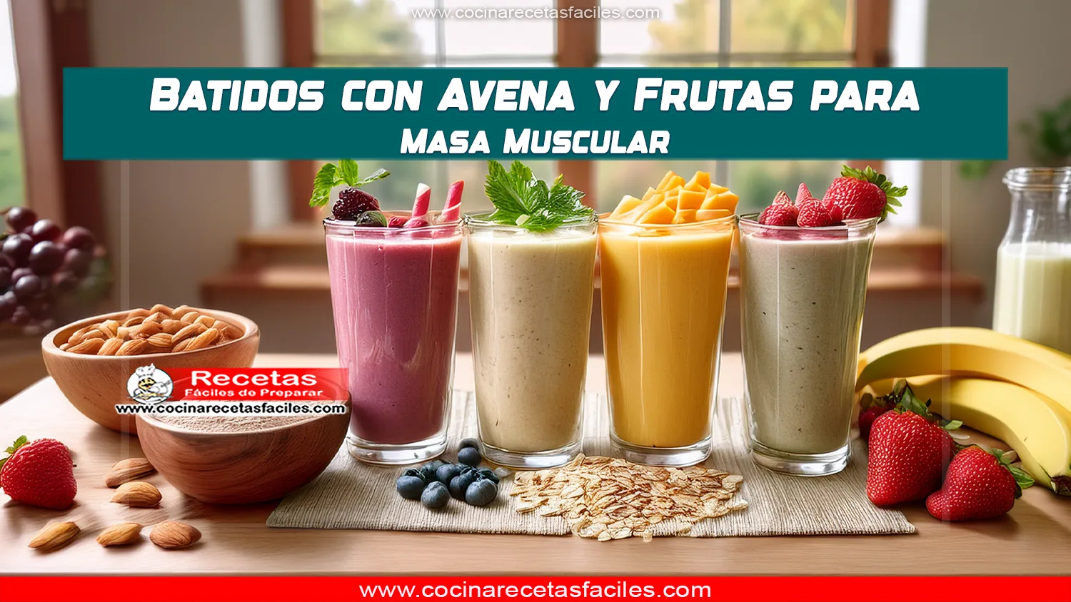 Batidos de avena y frutas para aumentar masa muscular