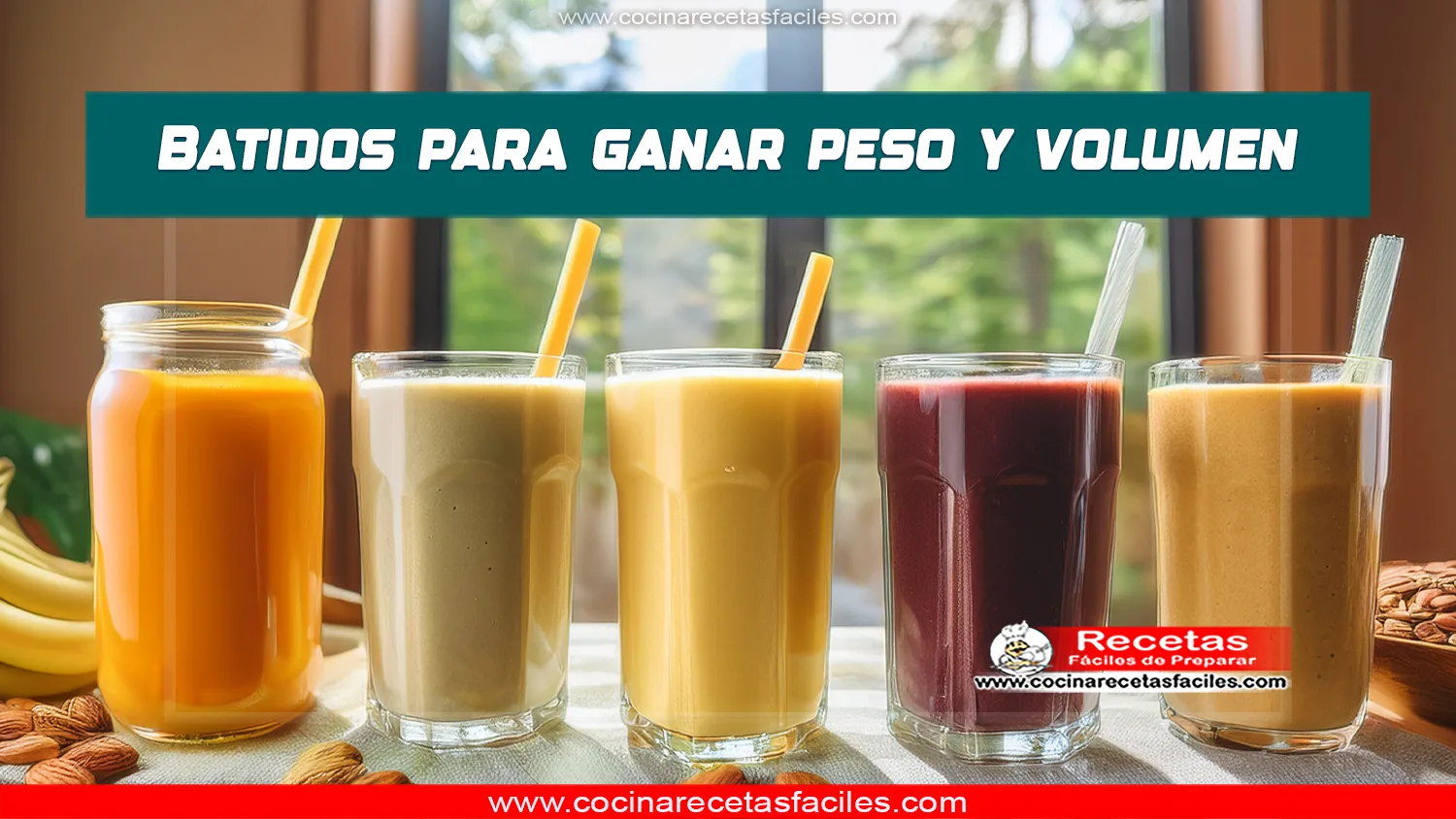 Batidos caseros espesos para ganar peso y volumen con ingredientes naturales.